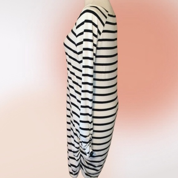 VANILLA Bay Striped Scoop Neck Ruched Body Con Mini Dress Med - Picture 3 of 8